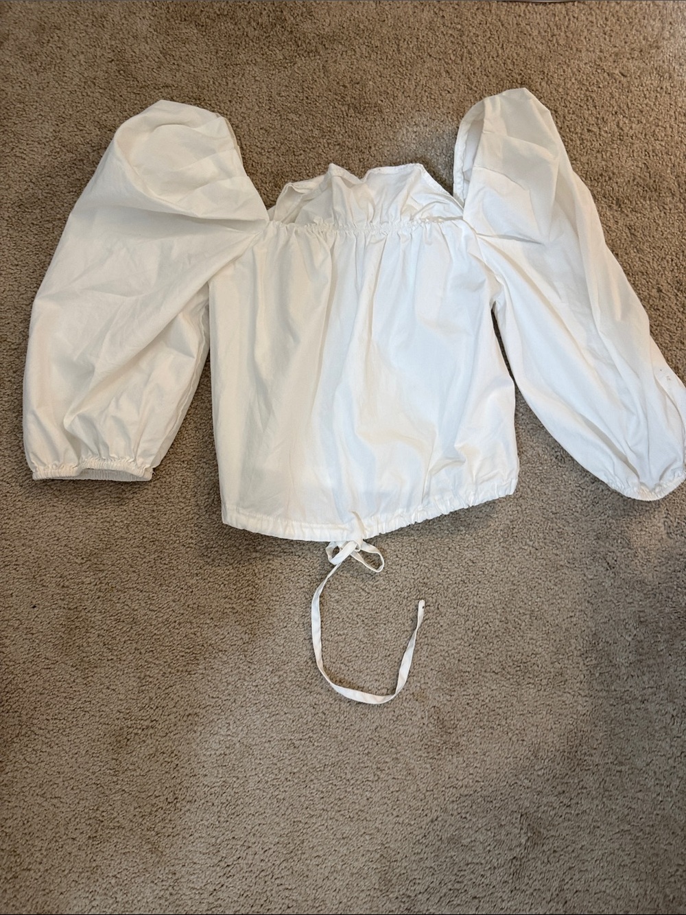 Women’s White Puff-Sleeve Off-Shoulder Top